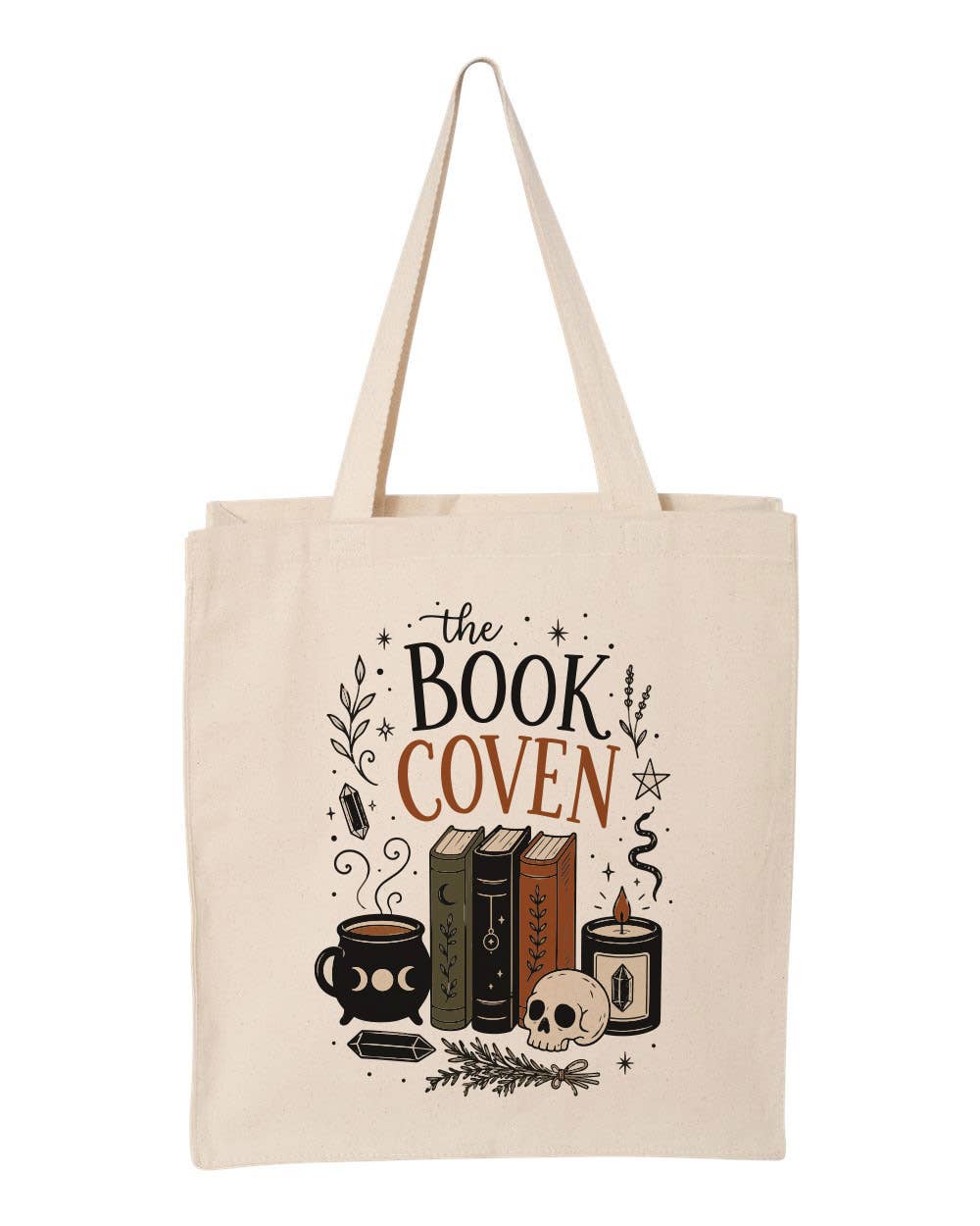 The Book Coven Bookish Canvas Tote Bag