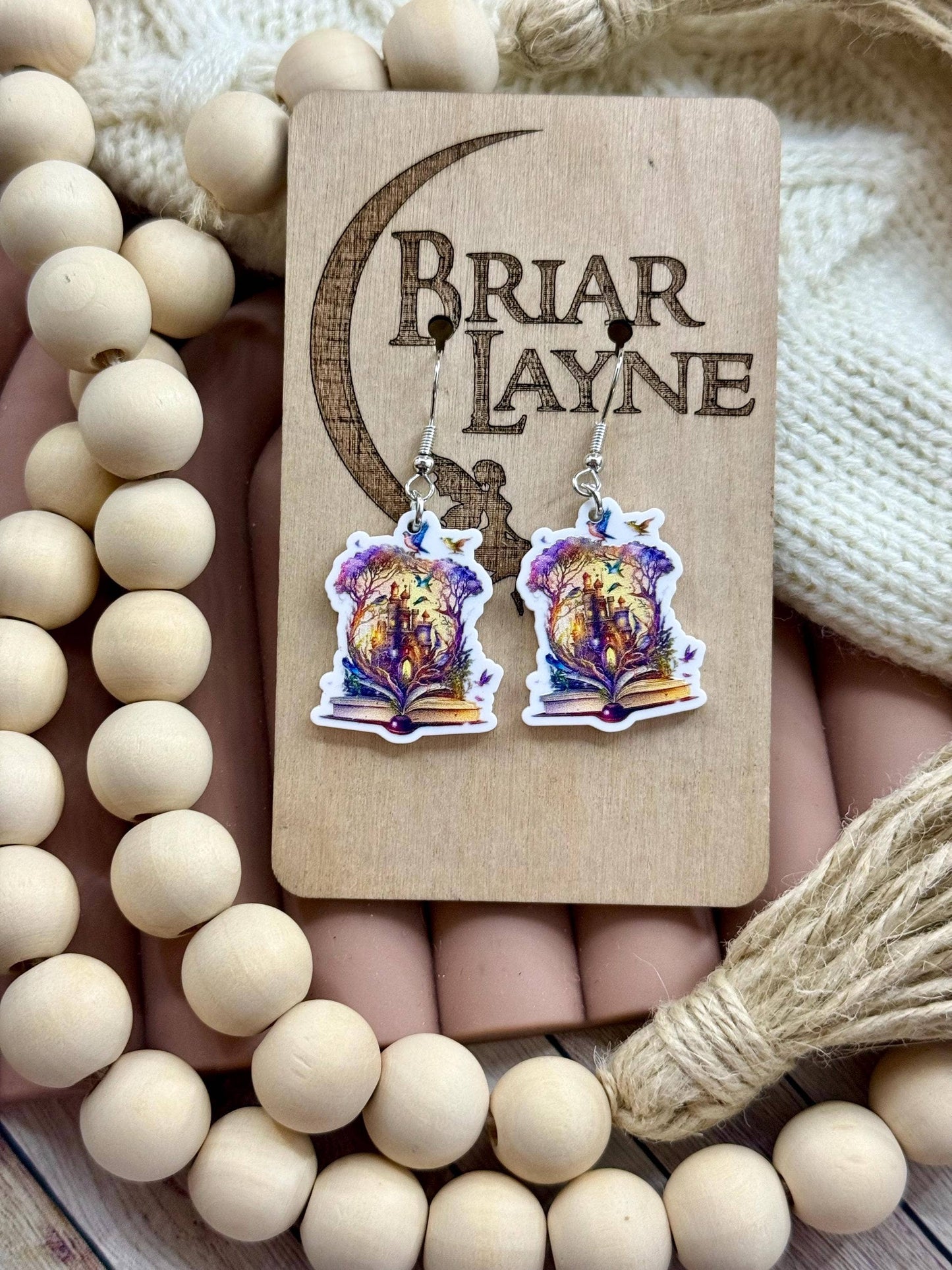 Fairytale Storybook Bookish Reading Earrings
