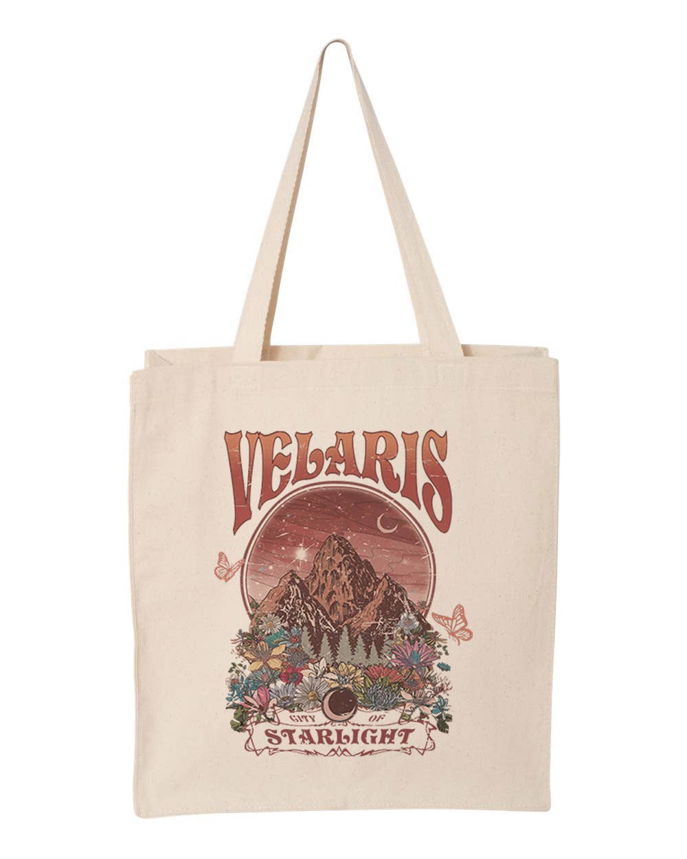 Retro Romantasy City Book Lover Canvas Tote Bag