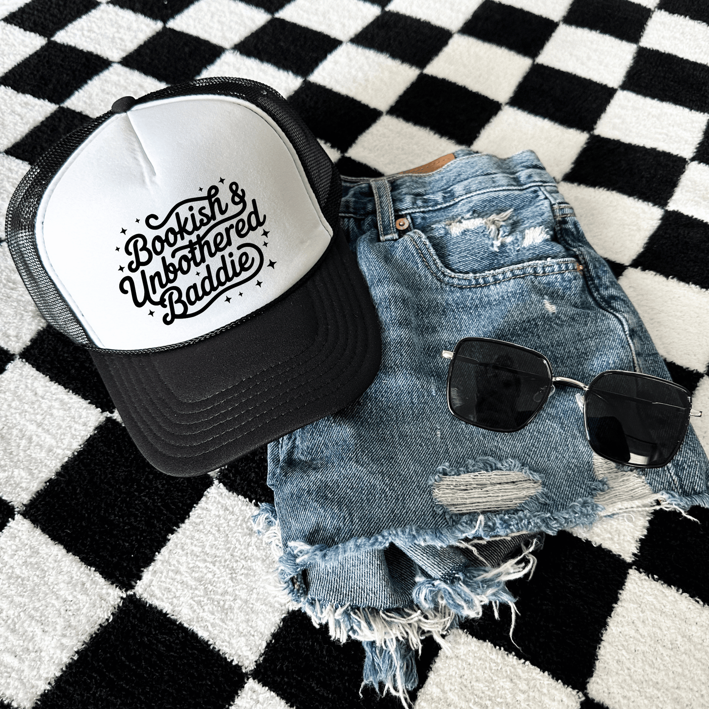 Bookish & Unbothered Baddie Trucker Hat