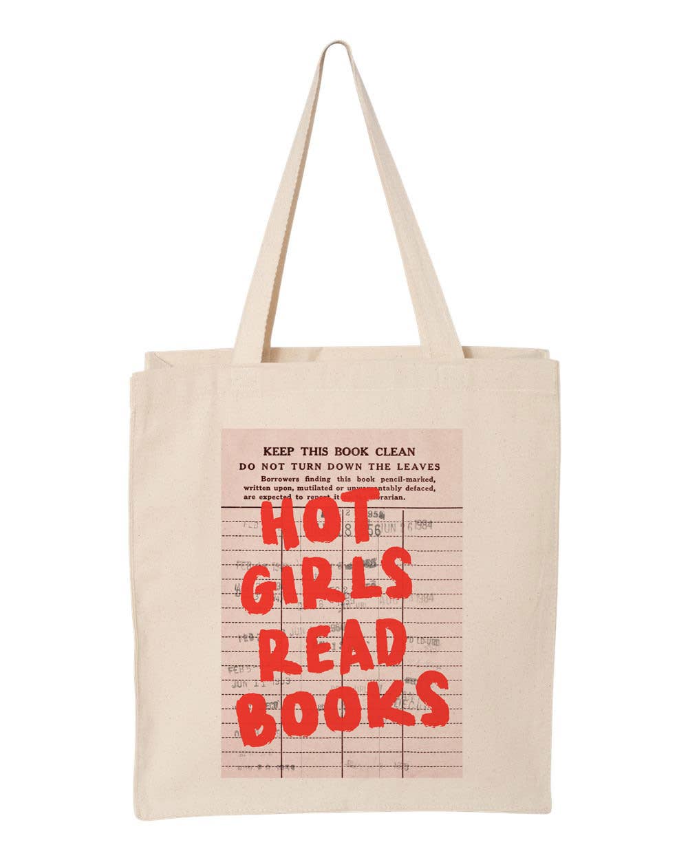 Library Card Hot Girls Read Canvas Tote Bag