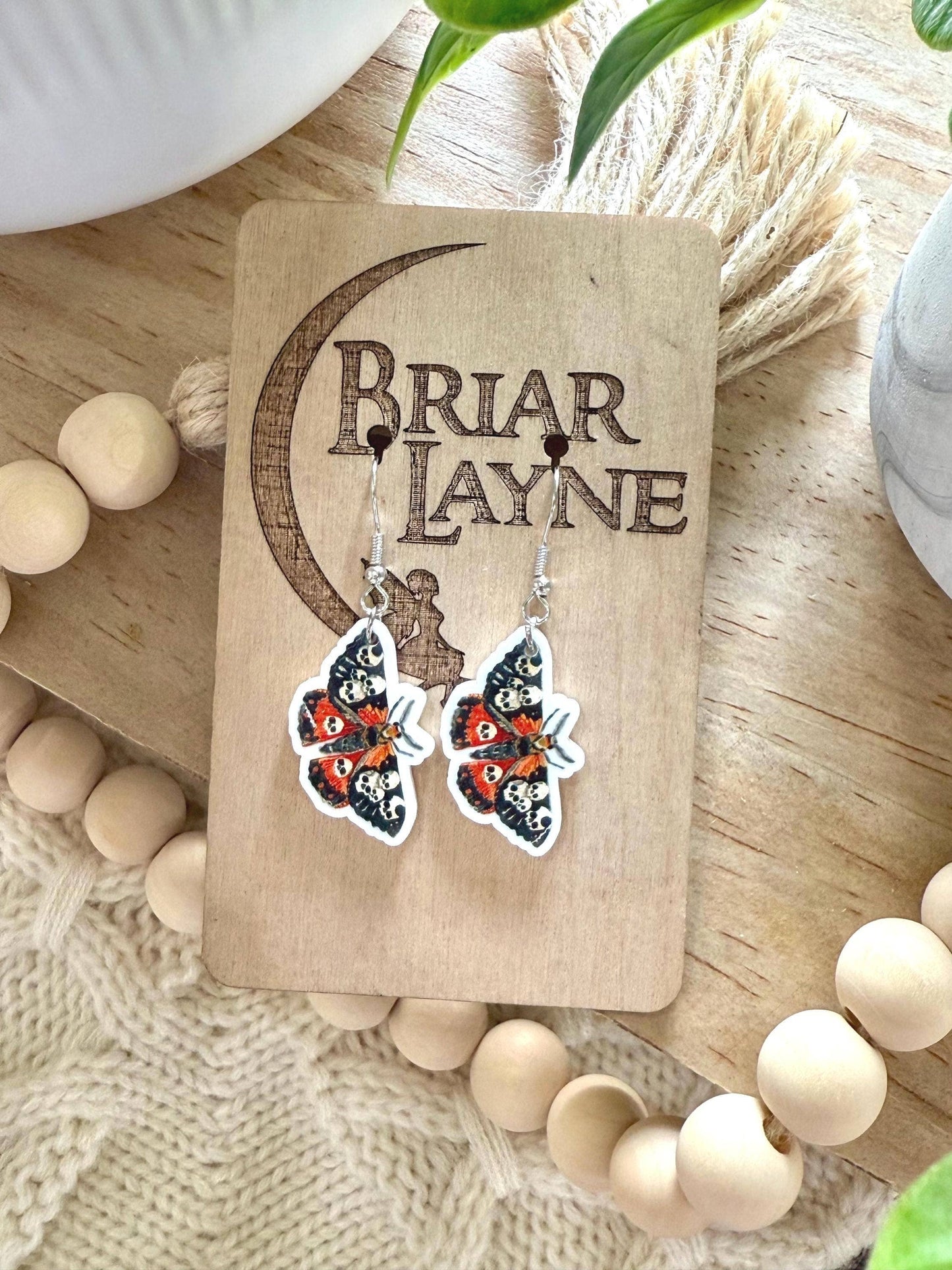 Dark Moth Witch Goth Insect Earrings