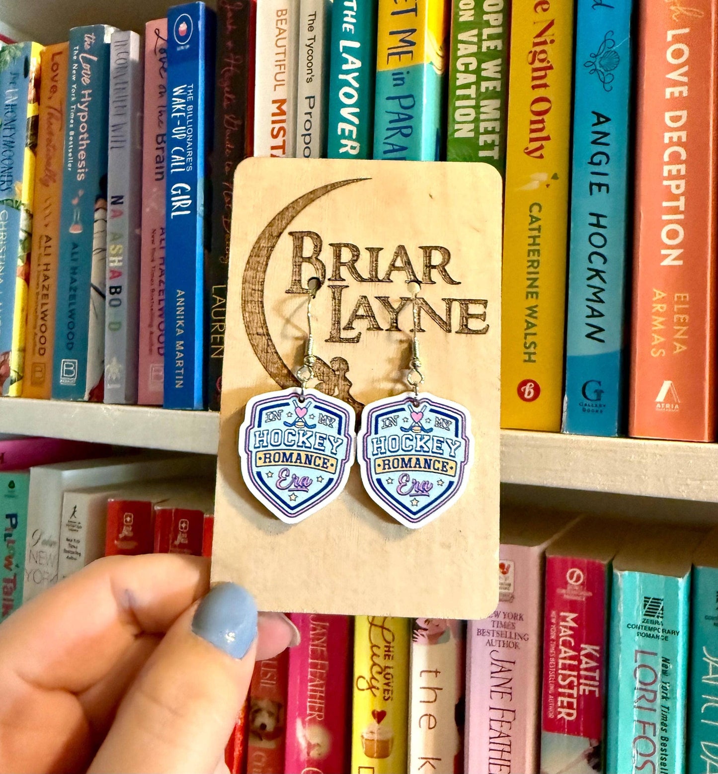 Hockey Romance Sports Book Lover Earrings