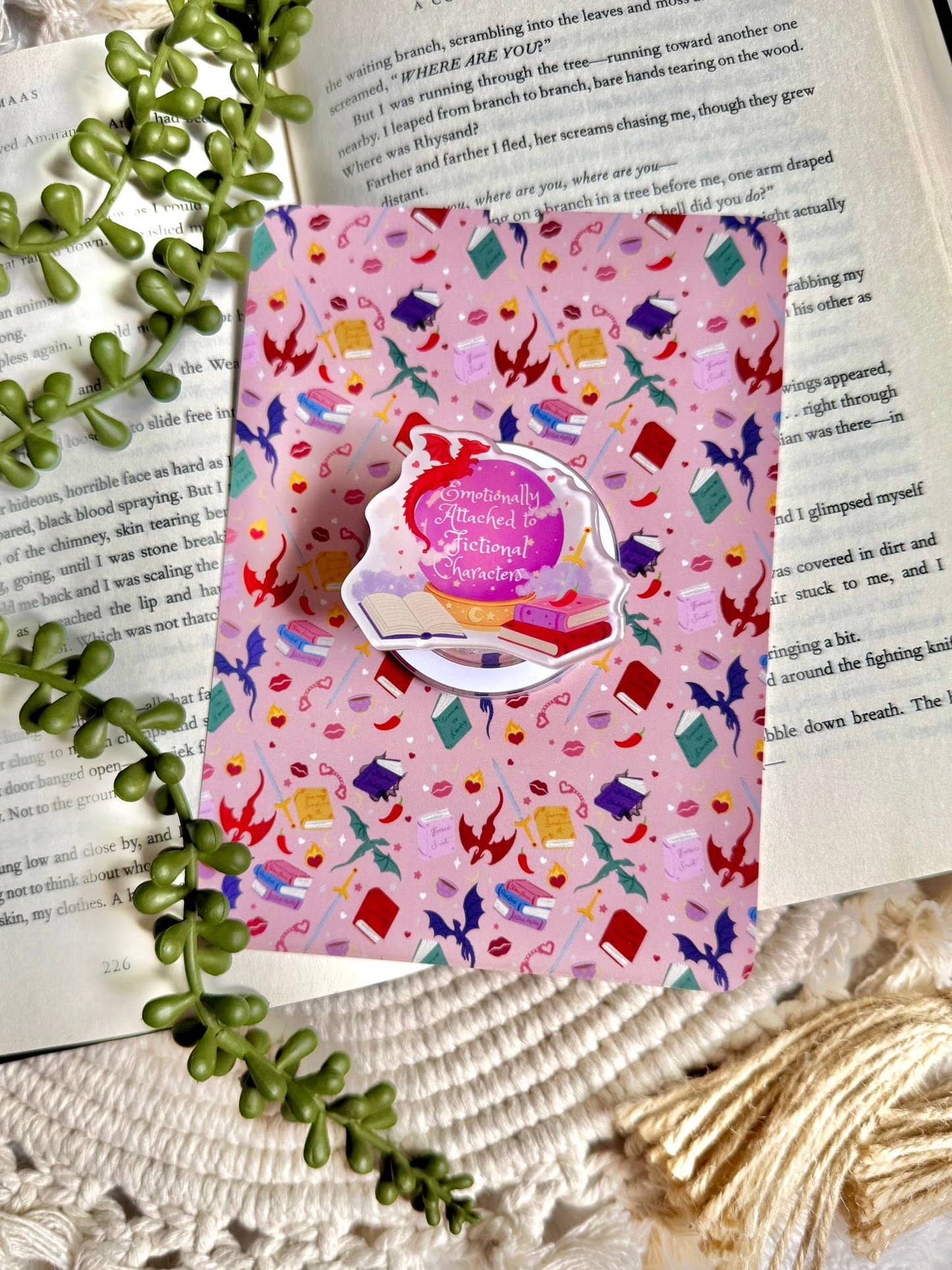 Fantasy Kindle Grip - Fantasy Phone Grip _ Romantasy Grip