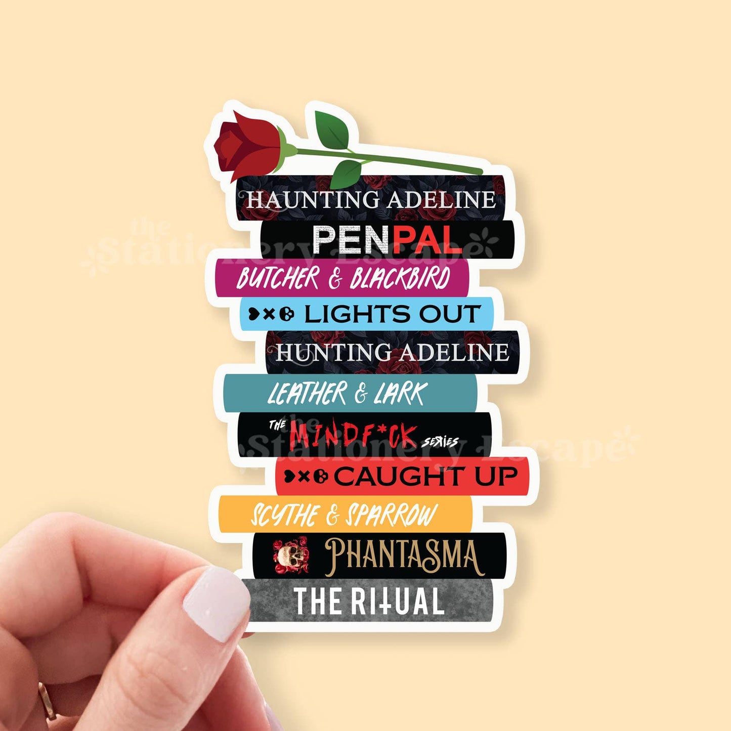 Dark Romance Book Stack Sticker