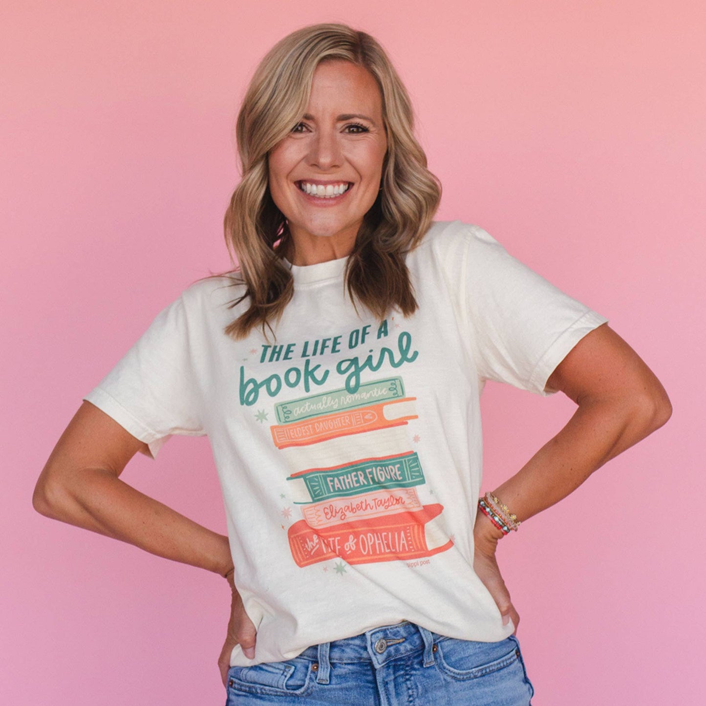 Life of a Book Girl Tee - Ivory