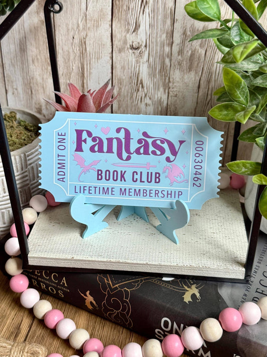 Bookish Shelf Sitter and Decor with Reading Tickets