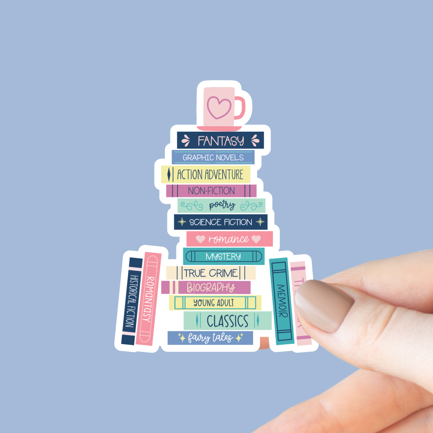 Book Genres Book Stack Sticker