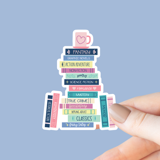 Book Genres Book Stack Sticker