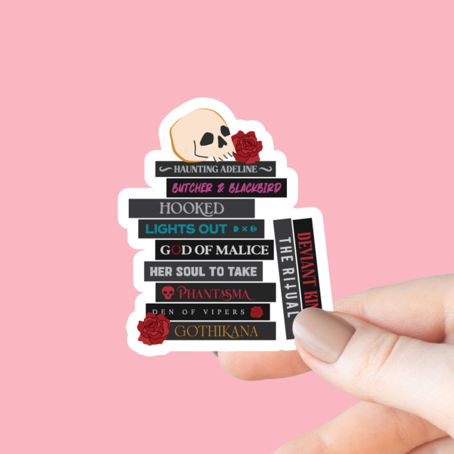 Dark Romance Book Stack Sticker