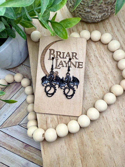 Dragon & Book Fantasy Reading Earrings