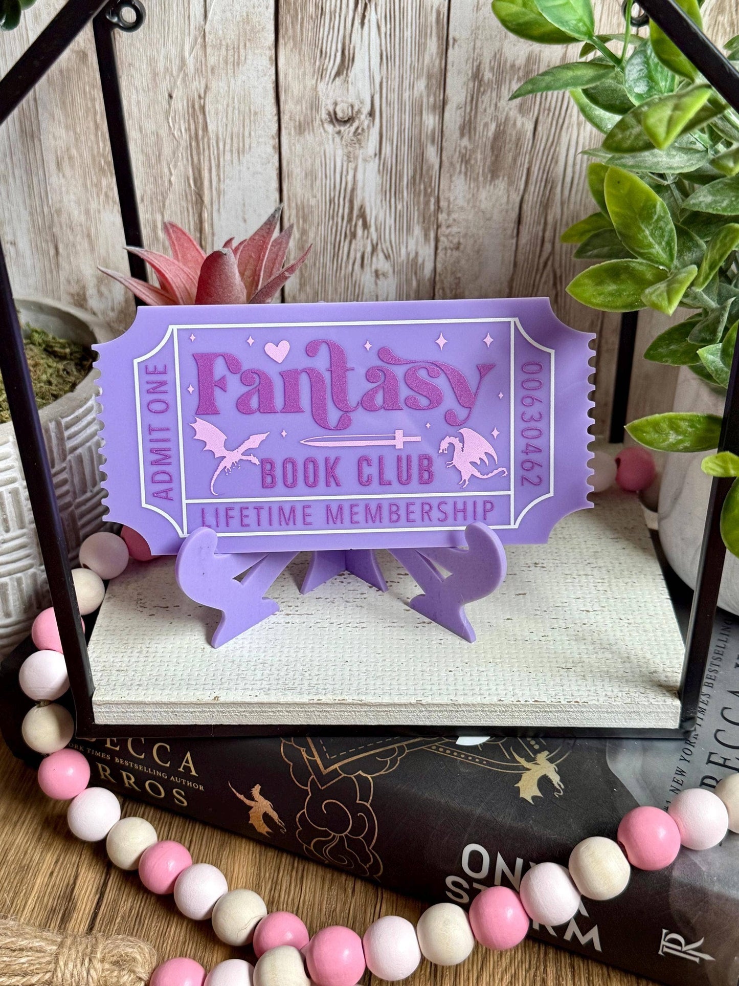 Bookish Shelf Sitter and Decor with Reading Tickets