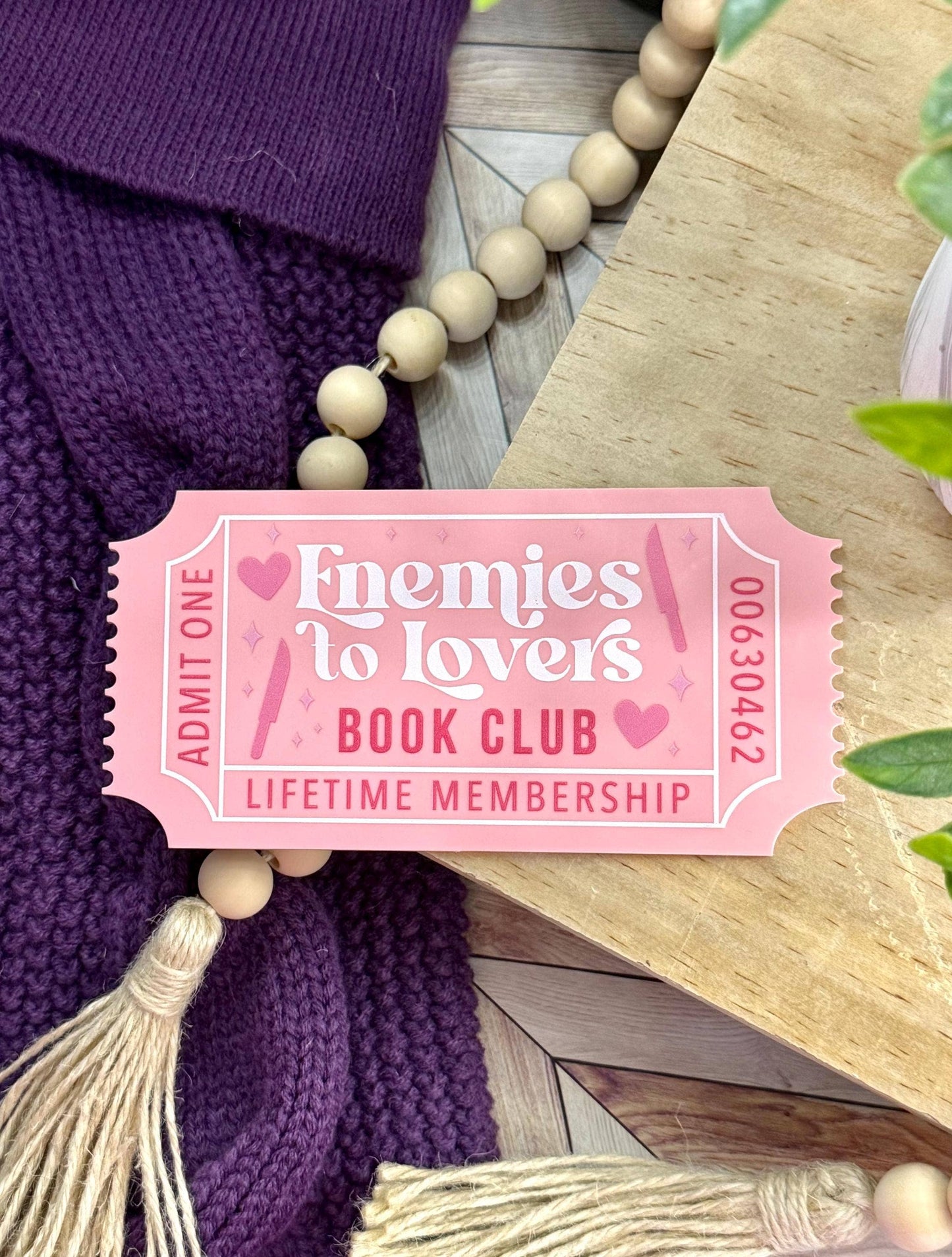 Bookish Shelf Sitter and Decor with Reading Tickets