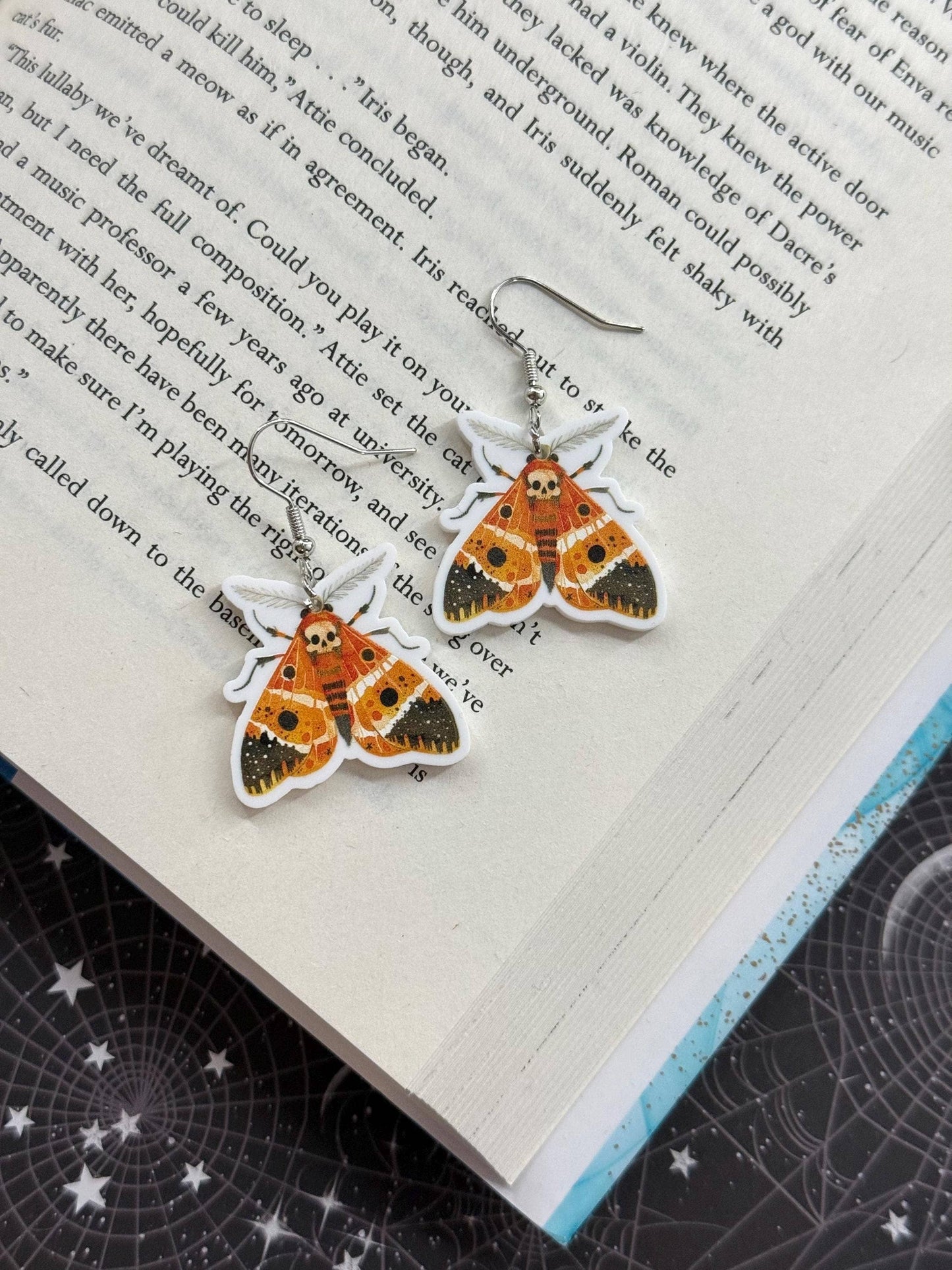 Dark Moth Witch Goth Insect Earrings