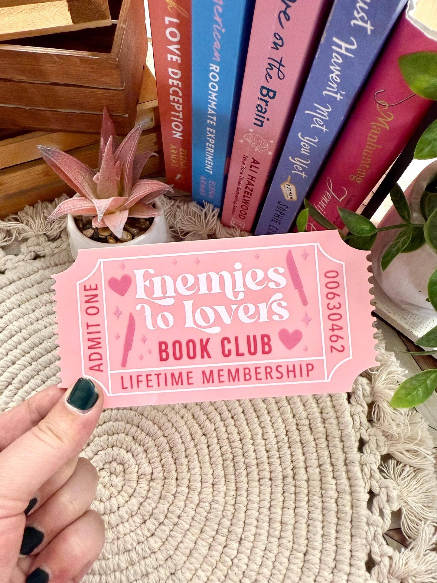 Bookish Shelf Sitter and Decor with Reading Tickets