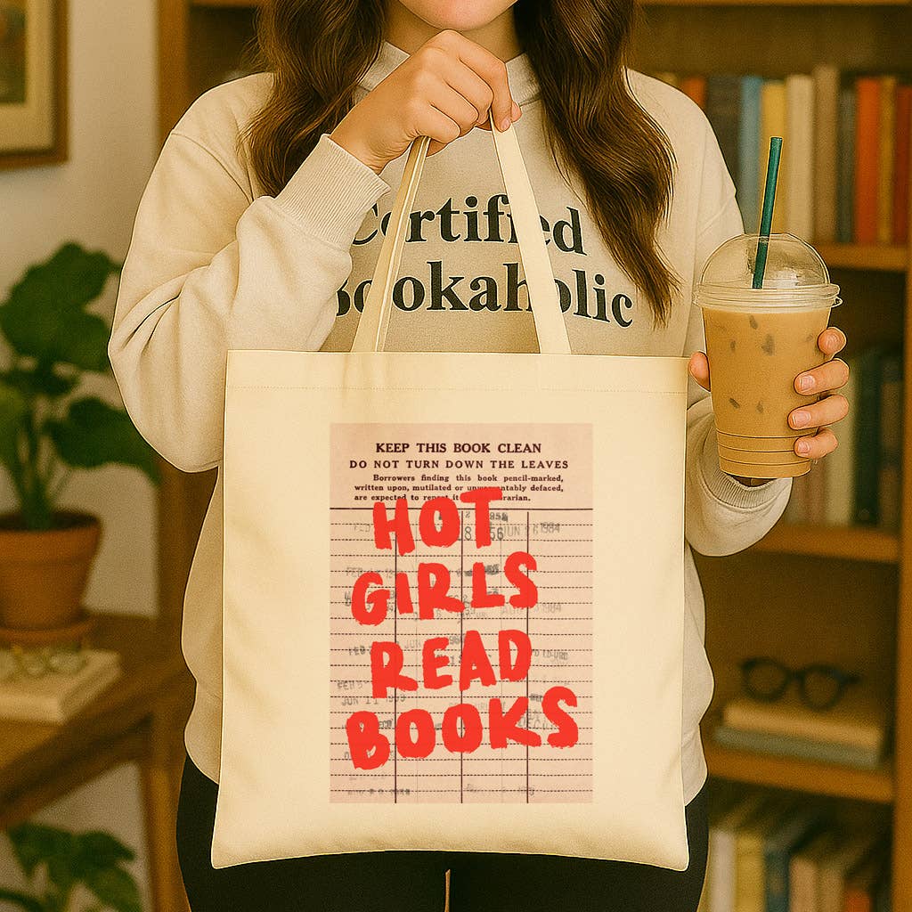 Library Card Hot Girls Read Canvas Tote Bag