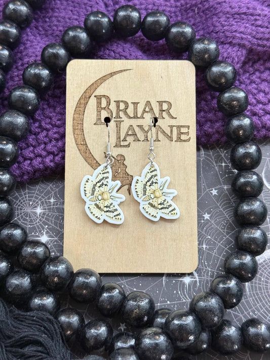 Dark Moth Witch Goth Insect Earrings