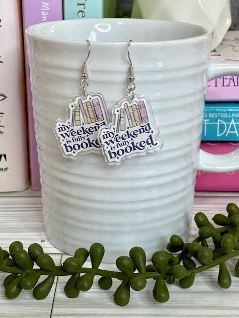 Weekend Booked Reader Book Earrings for Book Lovers