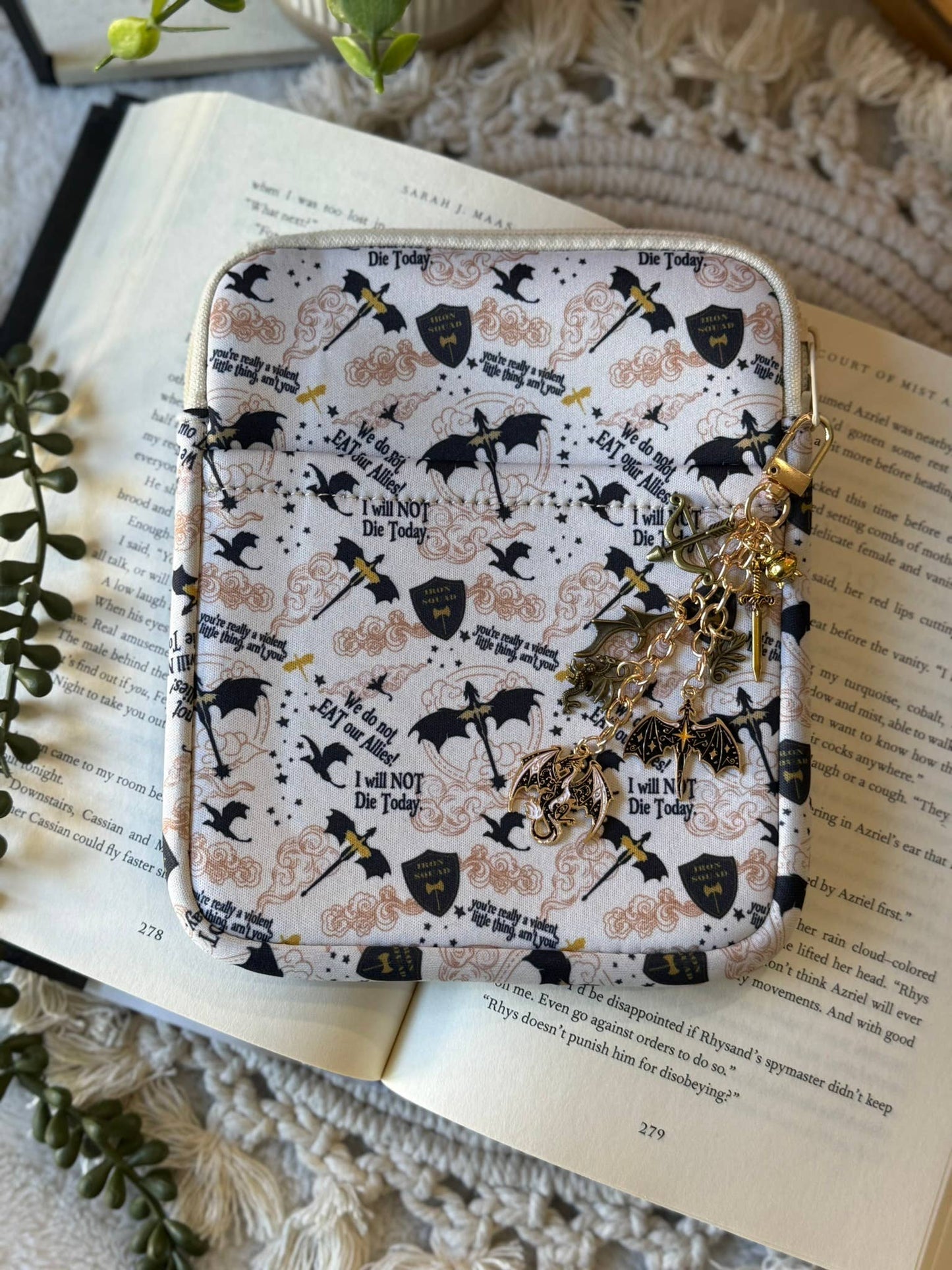 Fourth Wing Reading Dragon Kindle Sleeve | Kindle Sleeve | Kindle