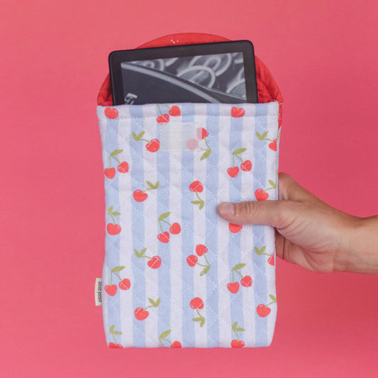 Cherry Striped Quilted E-Reader Case