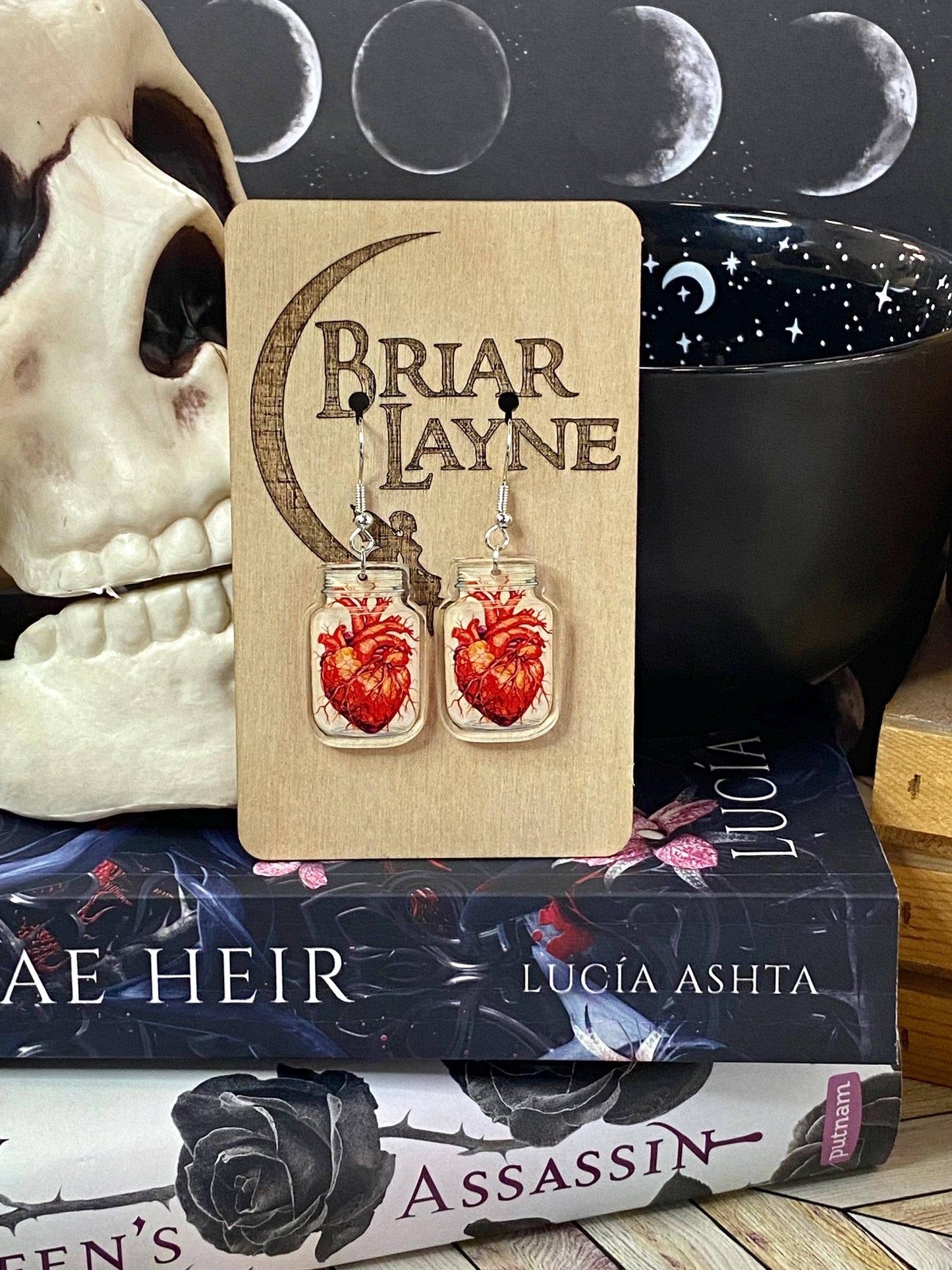 Anatomy Heart in a Jar Halloween Earrings