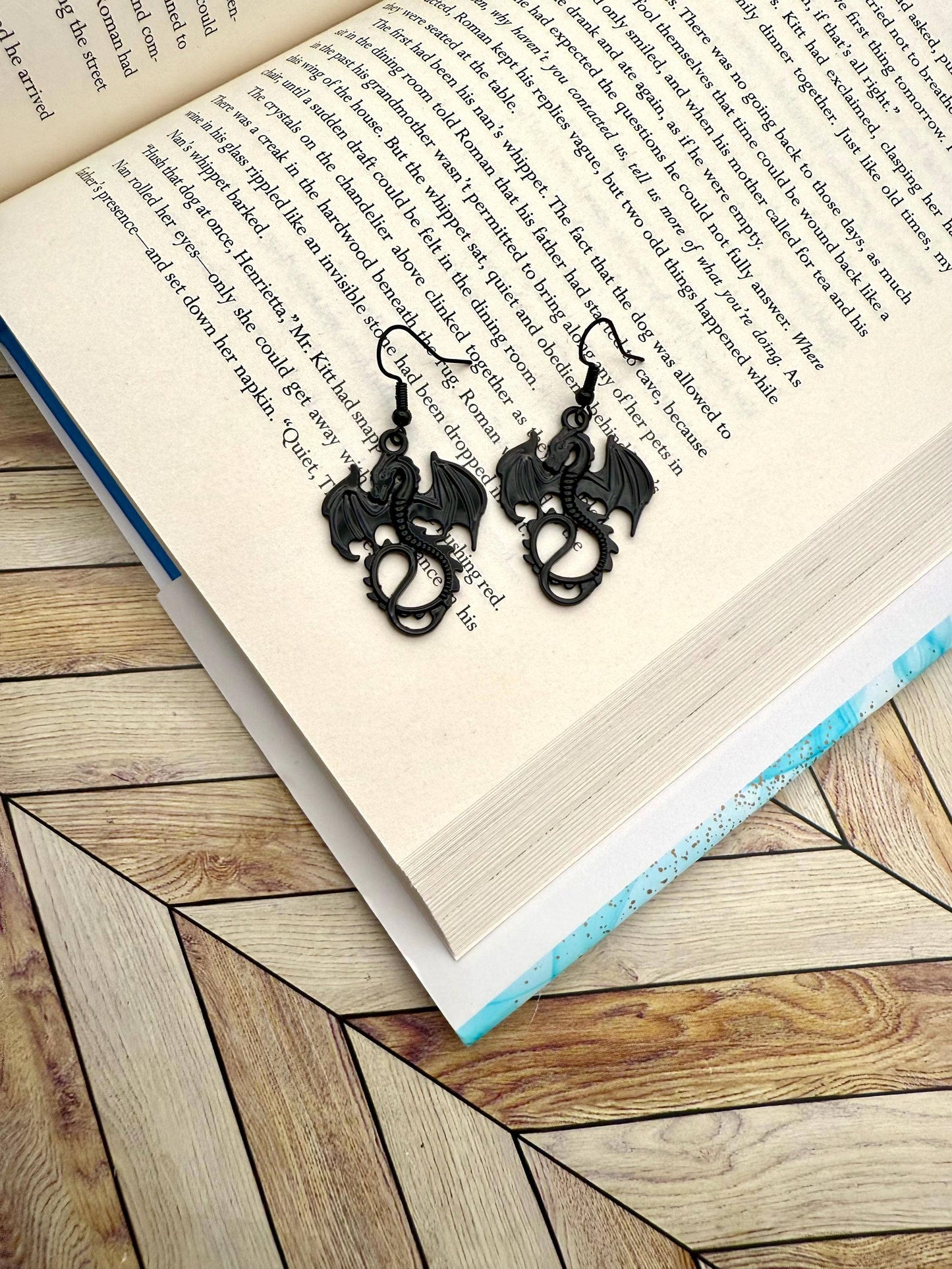 Dragon & Book Fantasy Reading Earrings