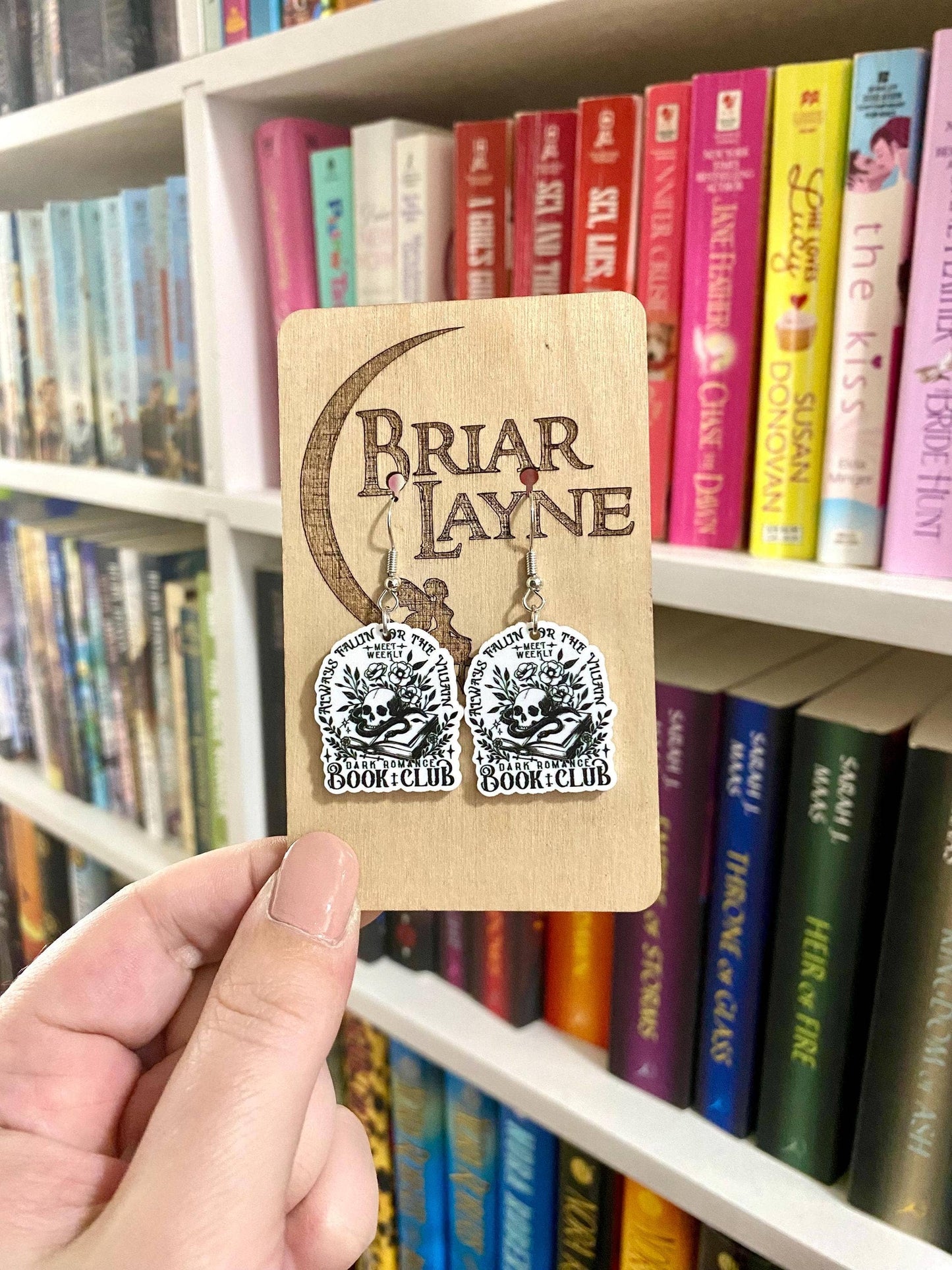 Dark Romance Fantasy Villain Book Earrings