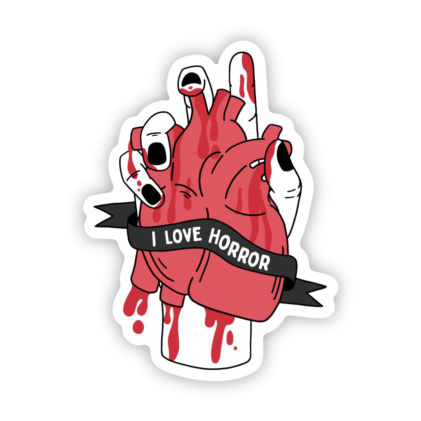 "I love horror" sticker