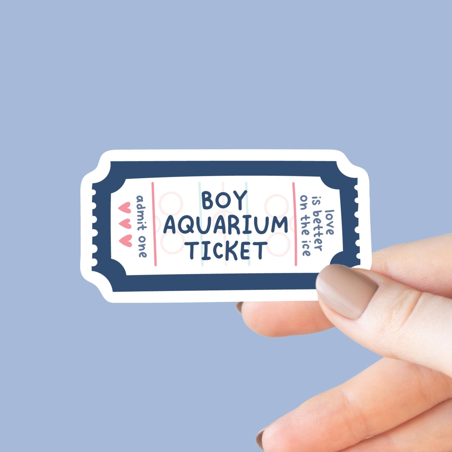 Boy Aquarium Hockey Sticker