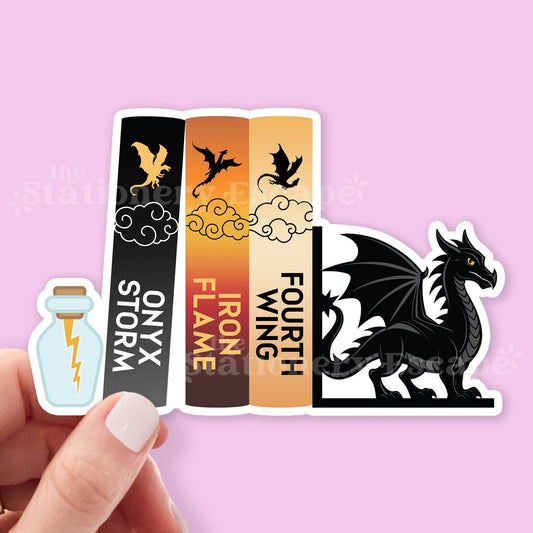 Fourth Wing Empyrean Series Book Stack Sticker