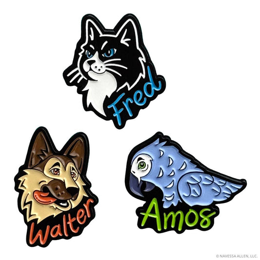 Into Darkness Series: Pets of Darkness Enamel Pins (3-Pack)