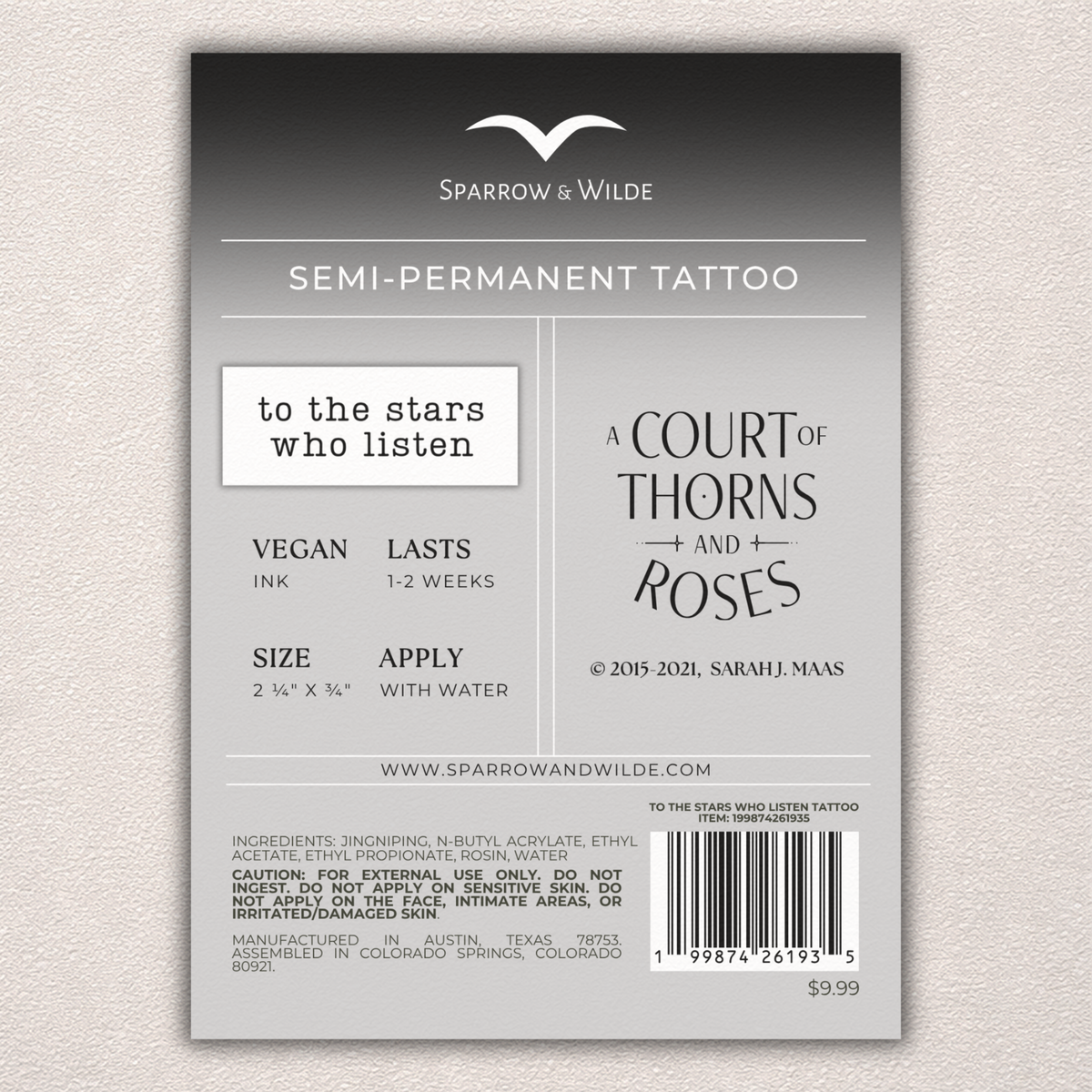 Semi-Permanent Tattoo | ACOTAR - To The Stars Who Listen