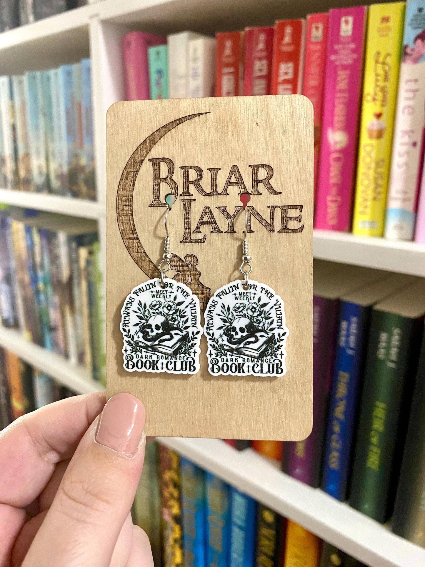 Dark Romance Fantasy Villain Book Earrings