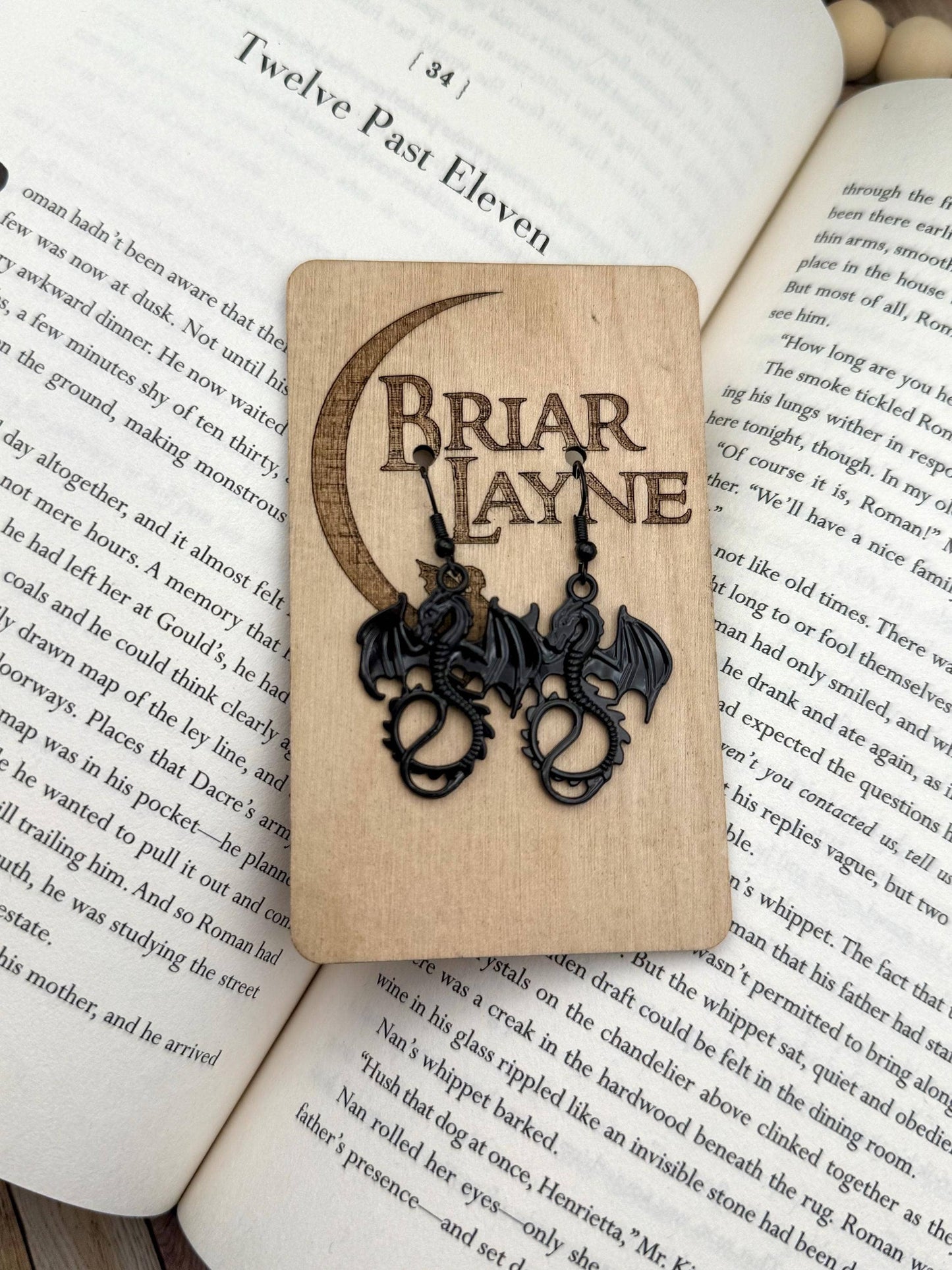 Dragon & Book Fantasy Reading Earrings