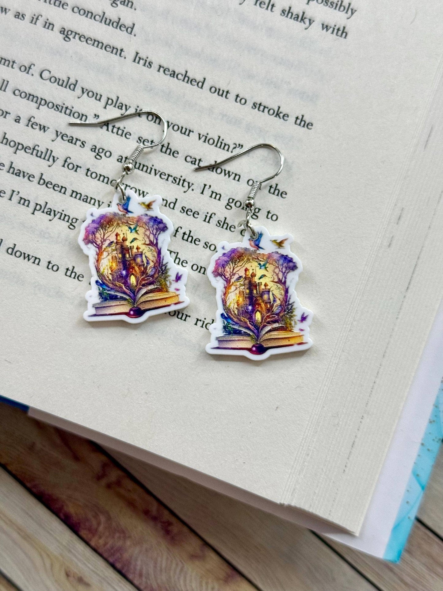 Fairytale Storybook Bookish Reading Earrings