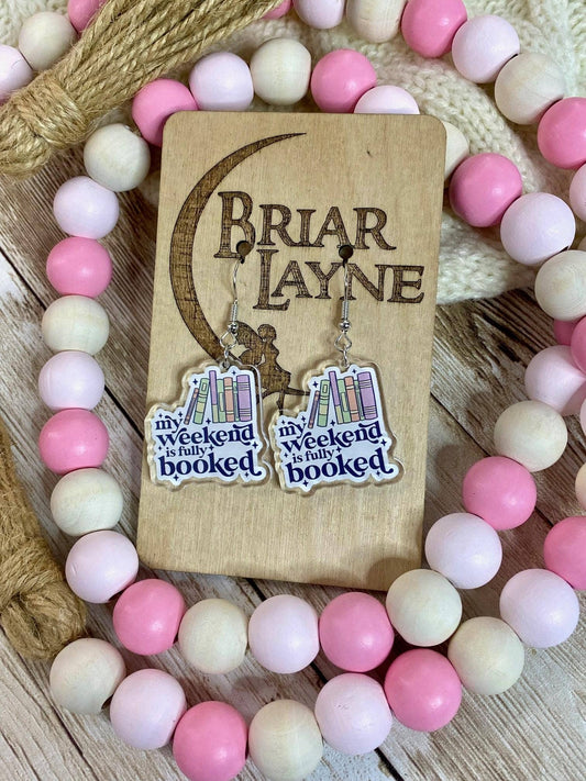 Weekend Booked Reader Book Earrings for Book Lovers