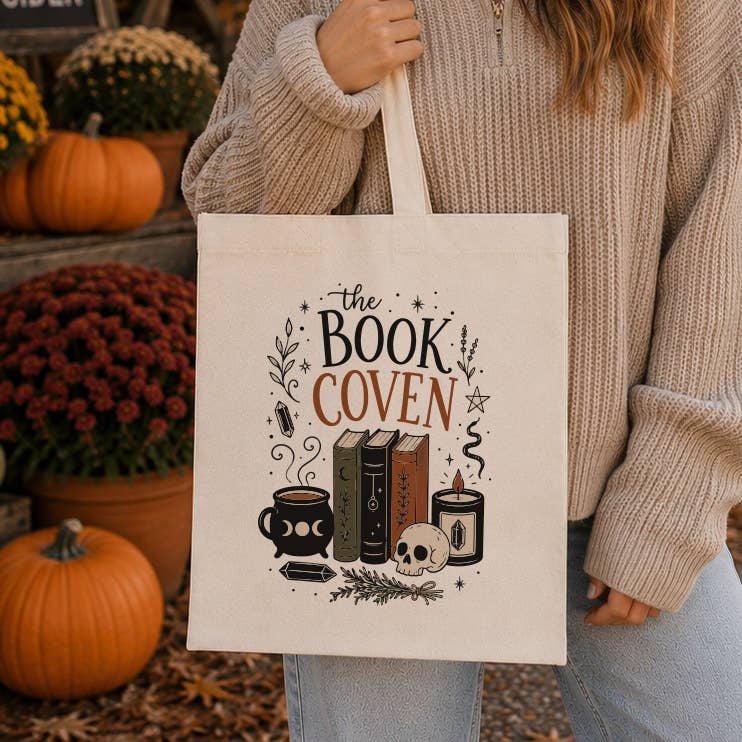 The Book Coven Bookish Canvas Tote Bag