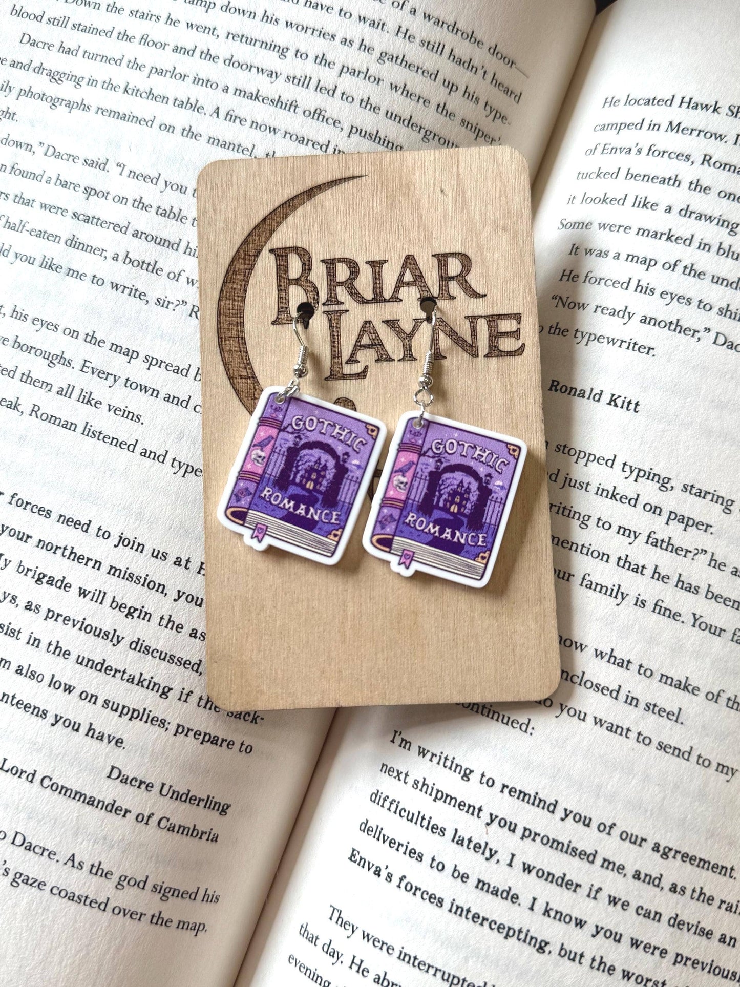 Gothic Romance and Book-Themed Earrings