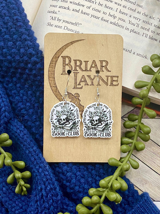 Dark Romance Fantasy Villain Book Earrings