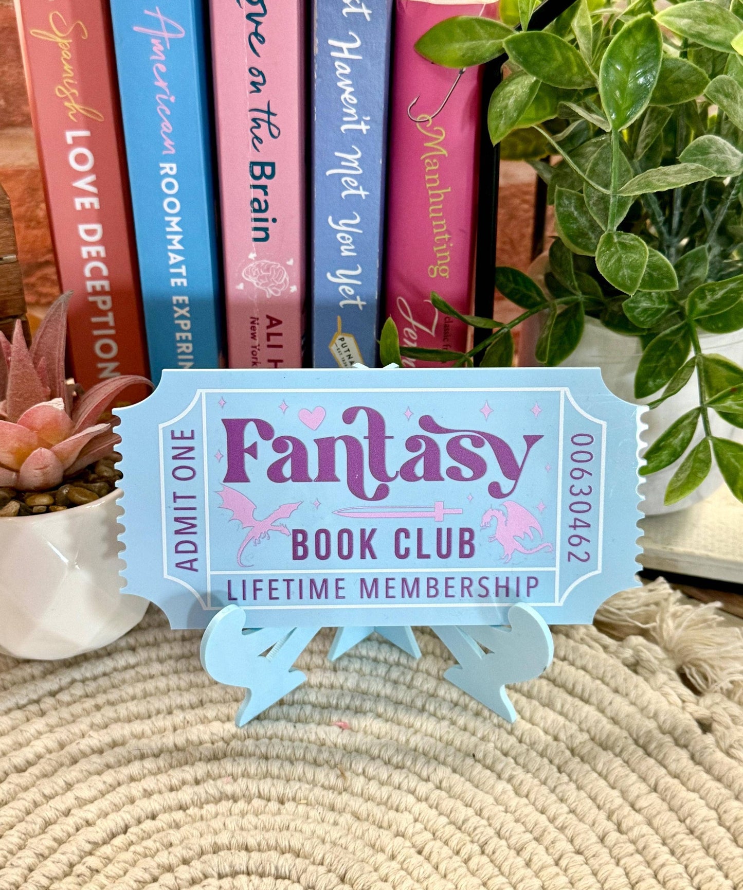 Bookish Shelf Sitter and Decor with Reading Tickets