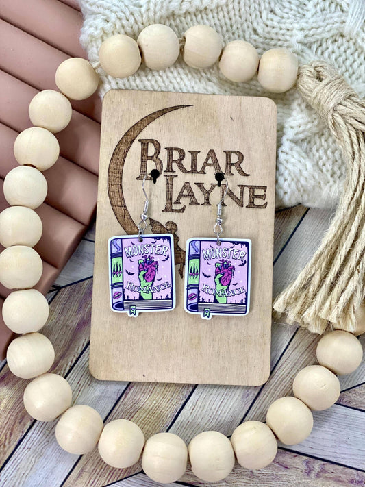 Monster Romance Book Lover Spooky Earrings