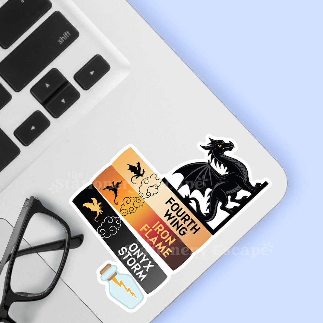 Fourth Wing Empyrean Series Book Stack Sticker