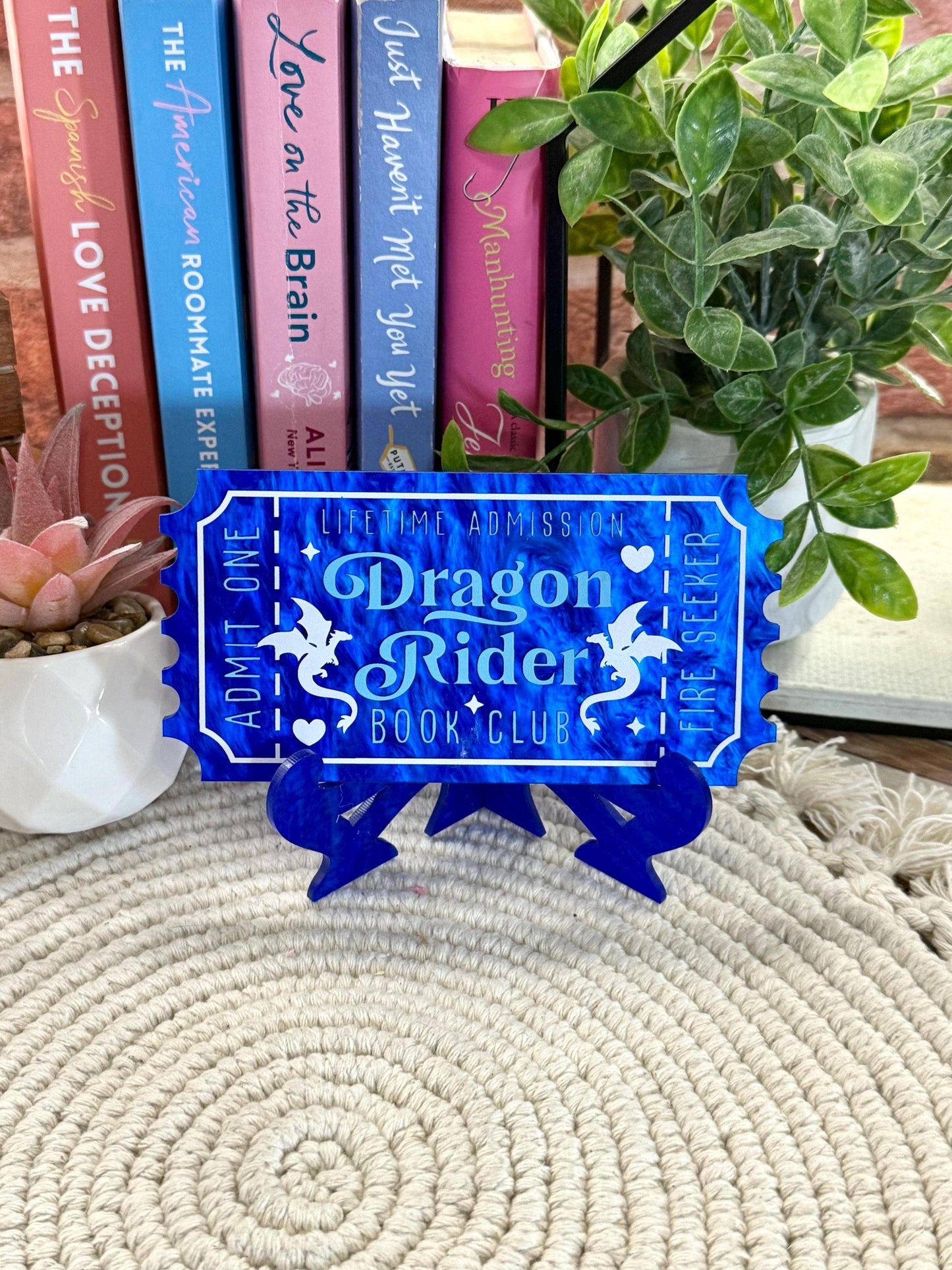 Bookish Shelf Sitter and Decor with Reading Tickets