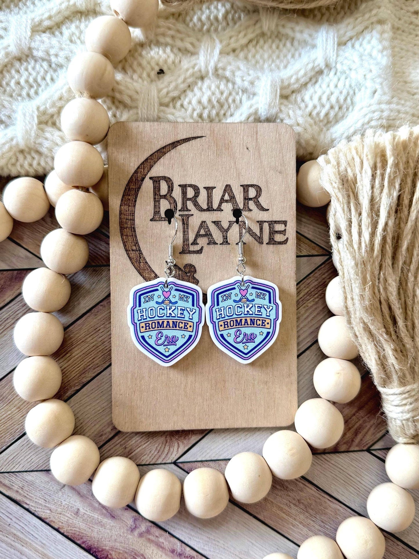 Hockey Romance Sports Book Lover Earrings