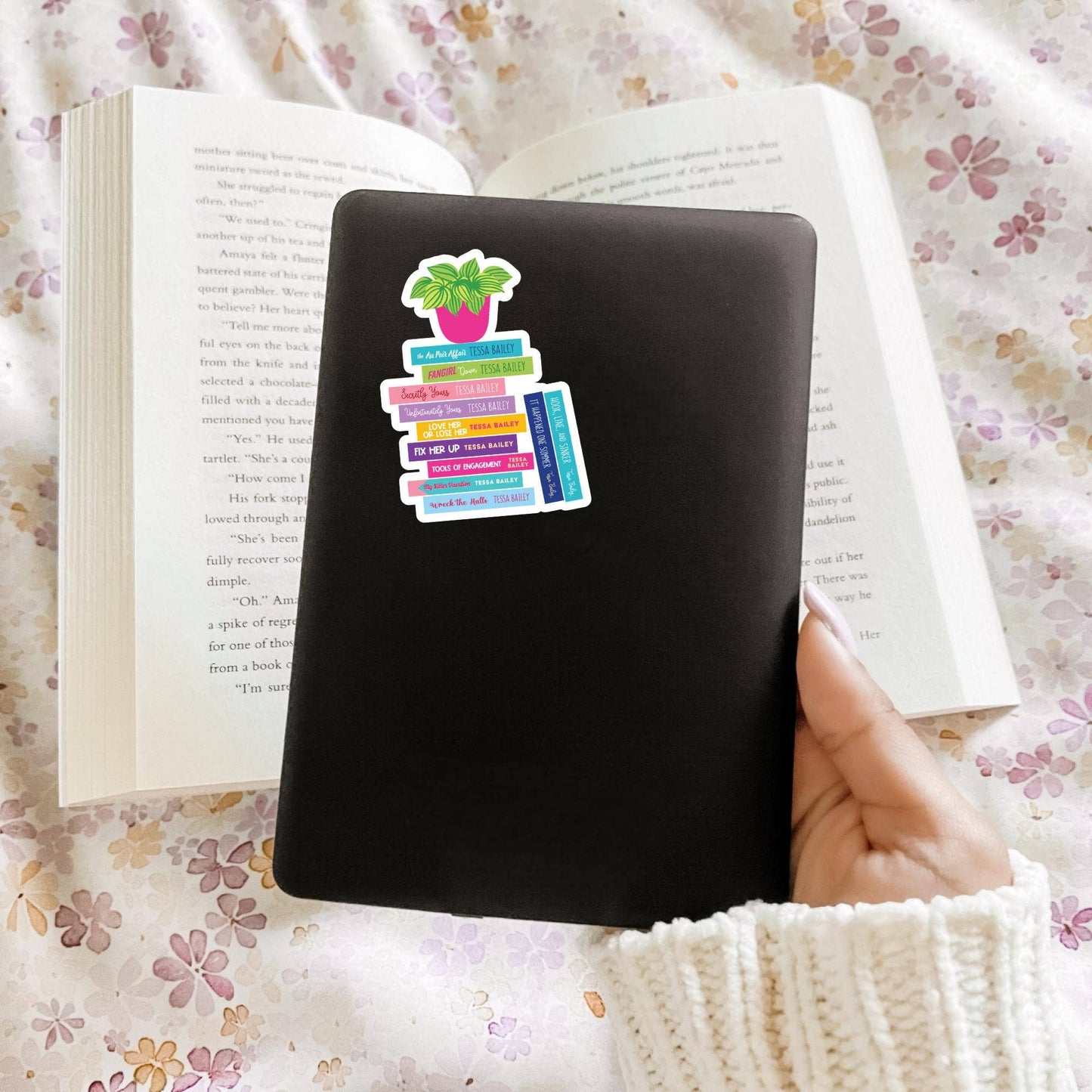 Tessa Bailey Book Stack Sticker