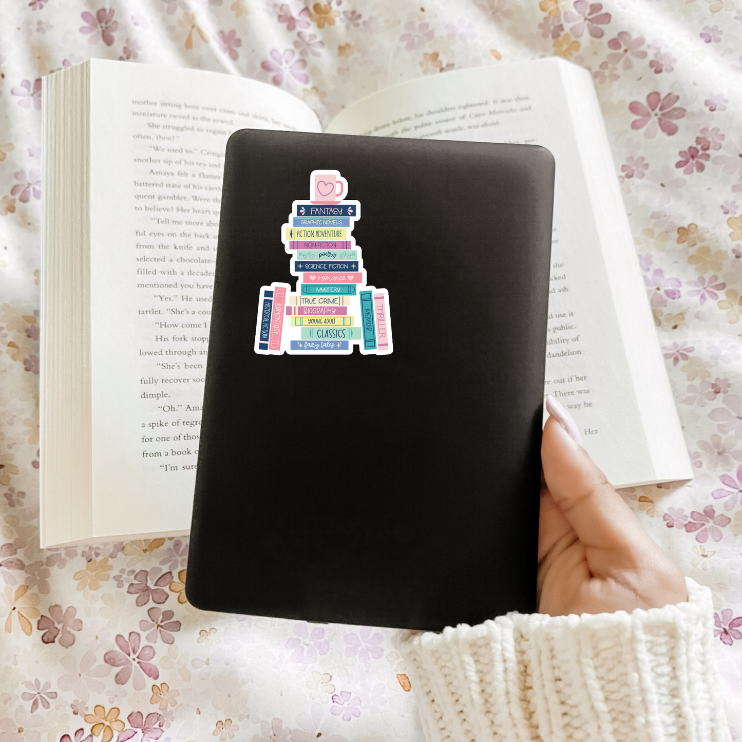 Book Genres Book Stack Sticker