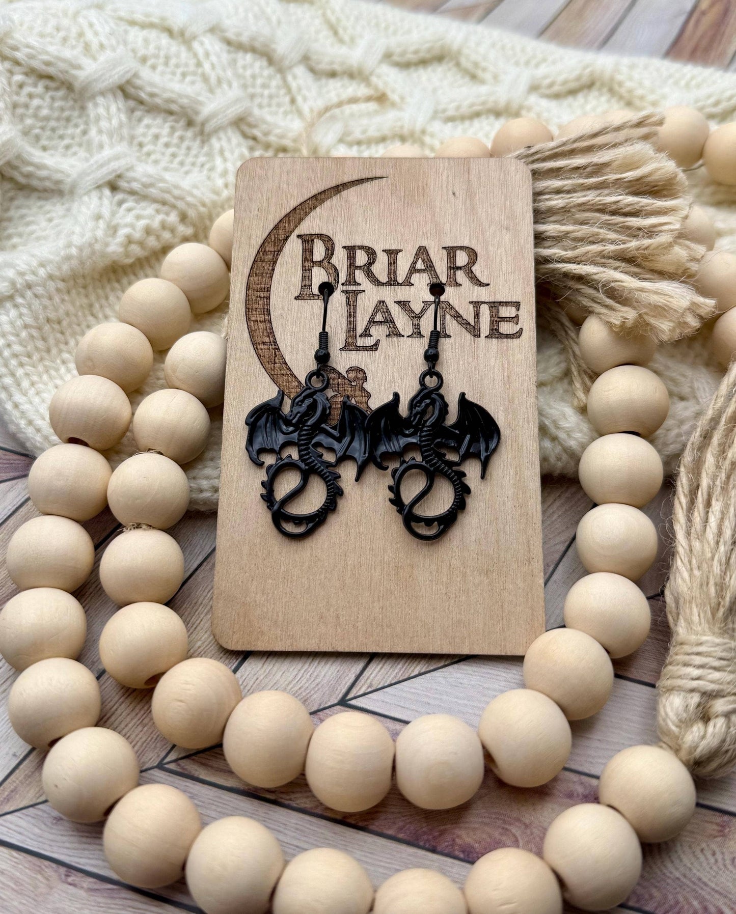 Dragon & Book Fantasy Reading Earrings