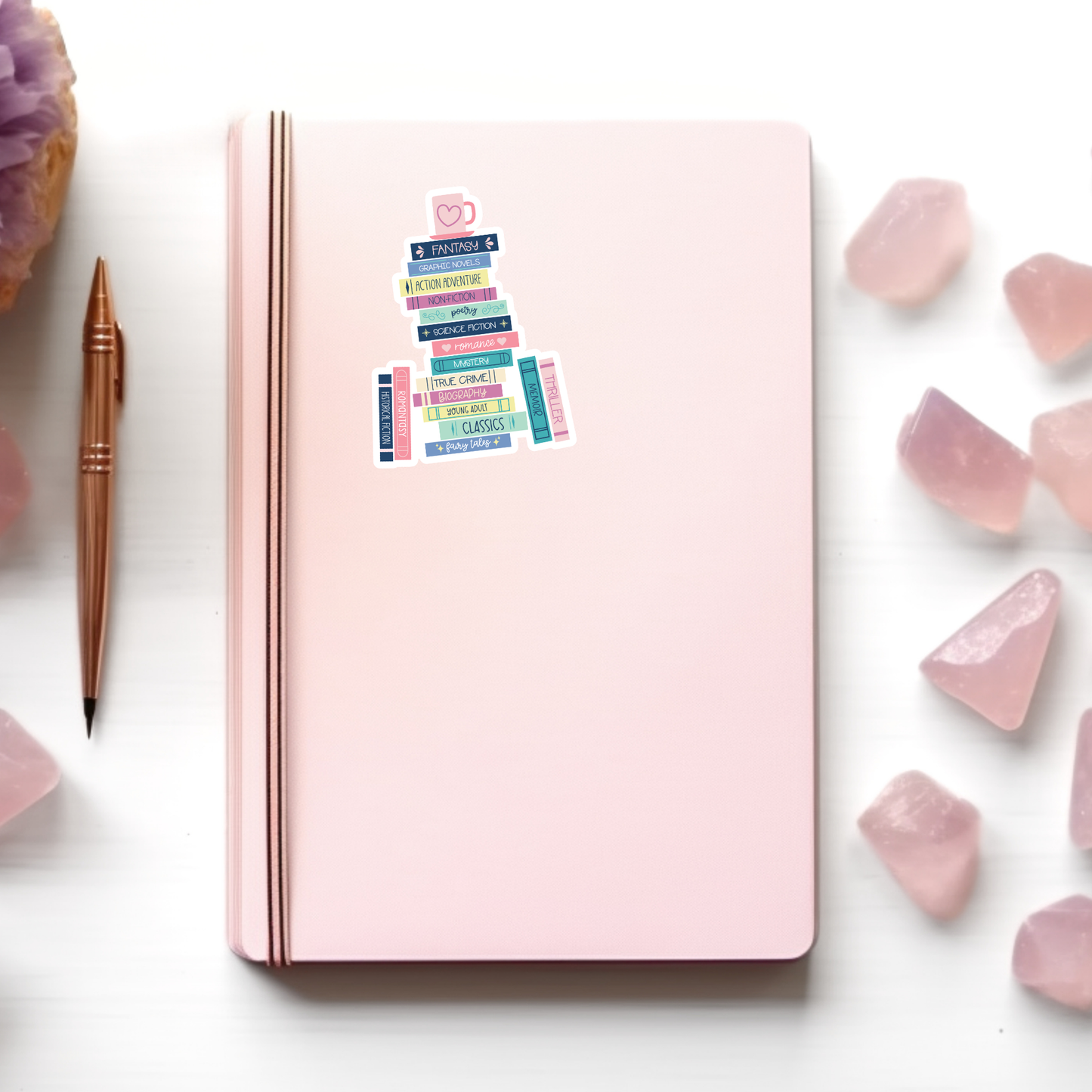 Book Genres Book Stack Sticker