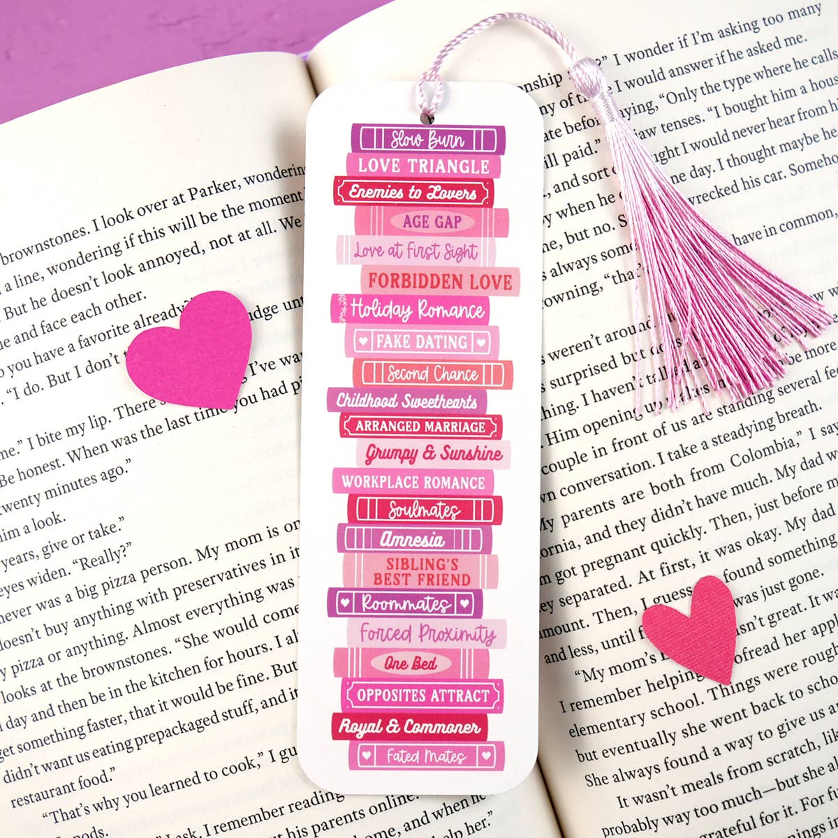 Romance Tropes Book Stack Bookmark