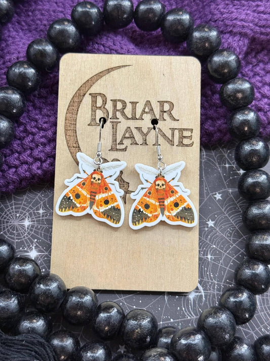 Dark Moth Witch Goth Insect Earrings